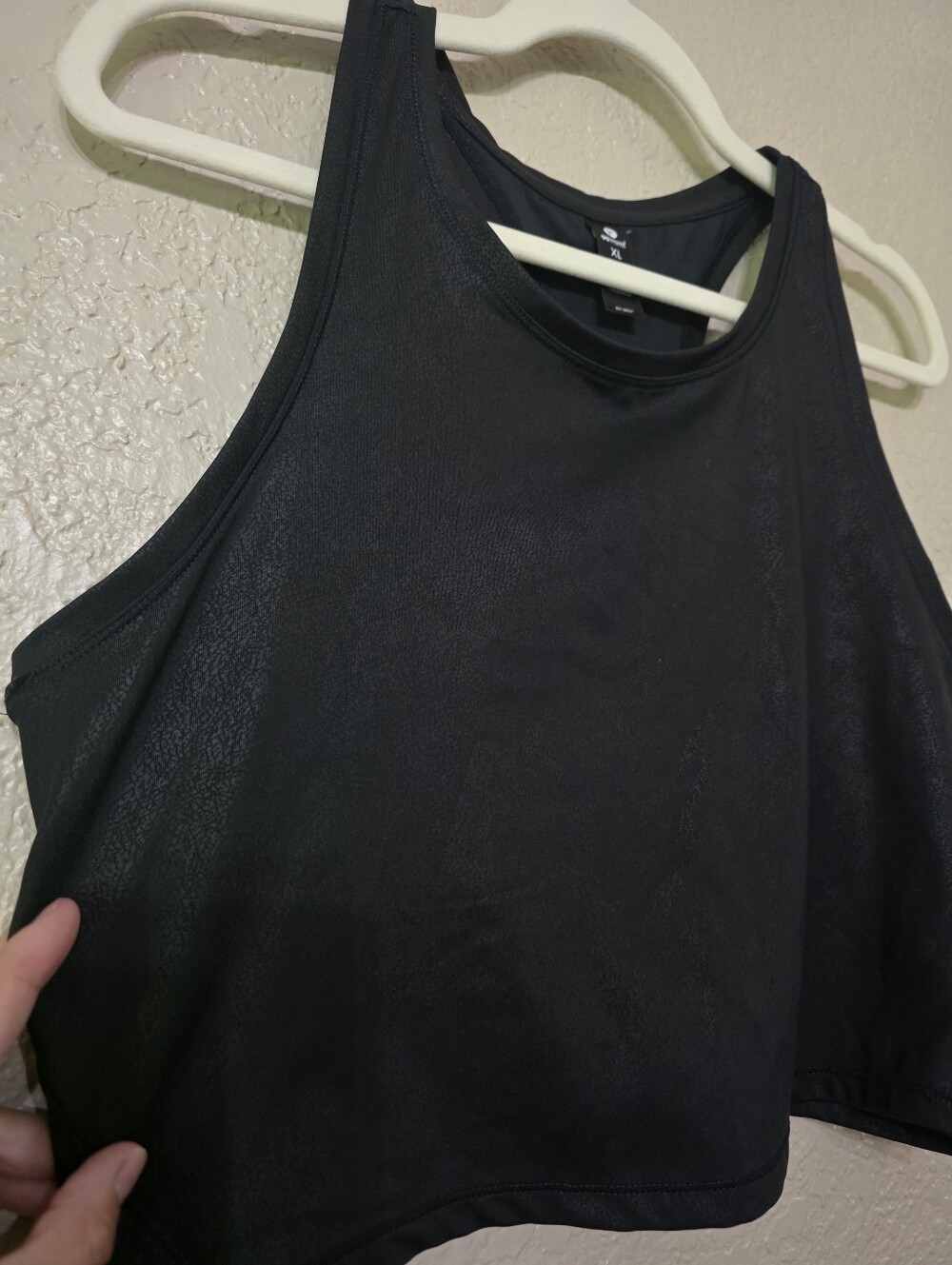 Black Racerback Crop Tank Top - Performance Style - Picture 2 of 4